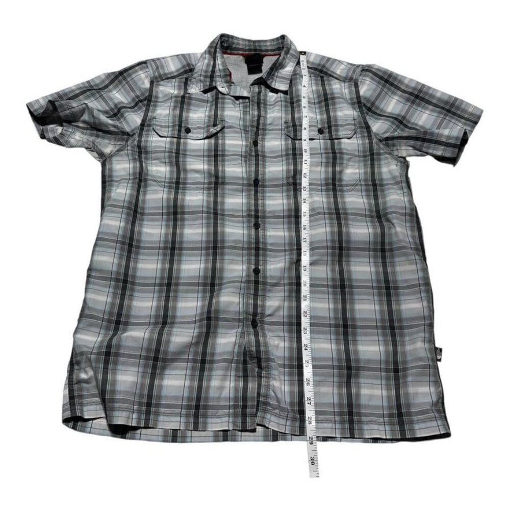 The North Face Button Front Plaid Shirt Gray/White Size Medium - Picture 4 of 7